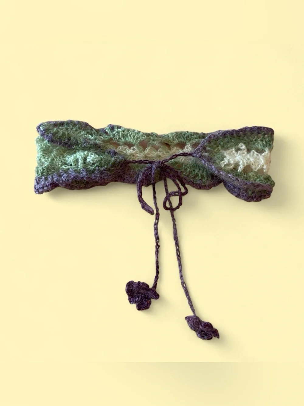 Handmade Crochet Headband - Purple and Green